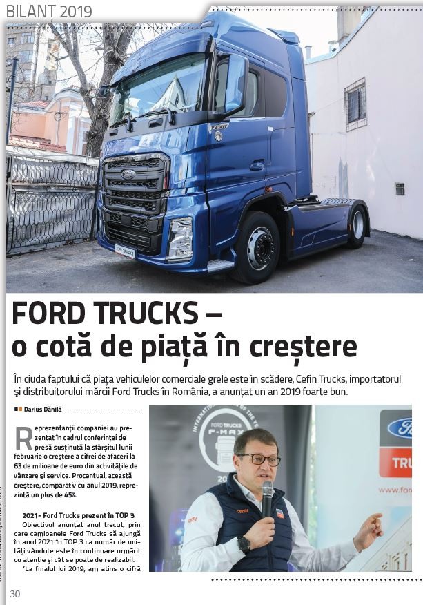 PRESA - Utilaje si constructii - Ford Trucks - o cota de piata in crestere - Martie 2020